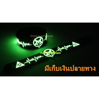 Mudvayne  Wristband ริสแบนด์ เรืองแสง กำไลยาง ปั๊มนูน วงร็อค pg334 สินค้าส่งต่างประเทศ