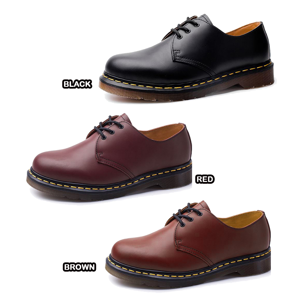 Dr.Martens (รองเท้า)คู่รองเท้าหนัง รองเท้าลำลอง รองเท้าแฟชั่นมาร์ติน （สีดำ+สีน้ำตาล+สีแดง）