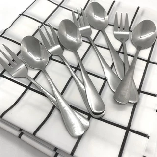 ช้อนส้อมเบเกอรี่ Stainless Steel 410 แท้(แพค1 คู่) สวยหรู หนา ไม่งอ #B-0018
