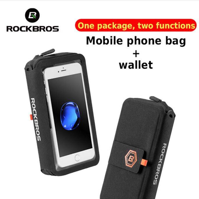 ROCKBROS กระเป๋าใส่โทรศัพท์มือถือ TPU กันฝน หน้าจอสัมผัส อุปกรณ์เสริม สําหรับจักรยานเสือภูเขา