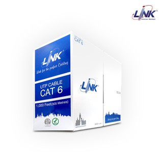 LINK สายแลน CAT6 UTP ULTRA w/CROSS FILLER 23 AWG, CMR, UL ยาว 305 เมตร (US-9116)