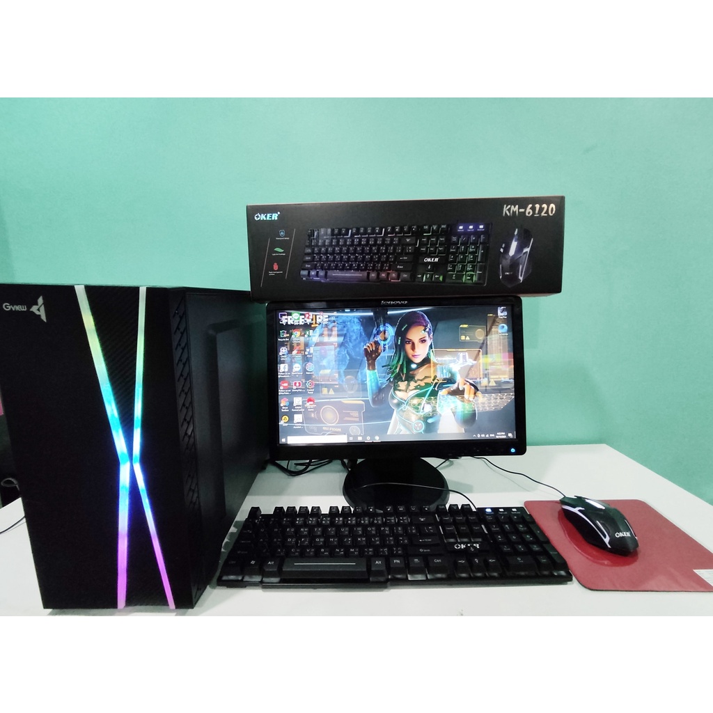 คอมพิวเตอร์ เล่นเกม Intel Core i3 Ram4 มี SSD ลื่นๆ พร้อมจอ 19"