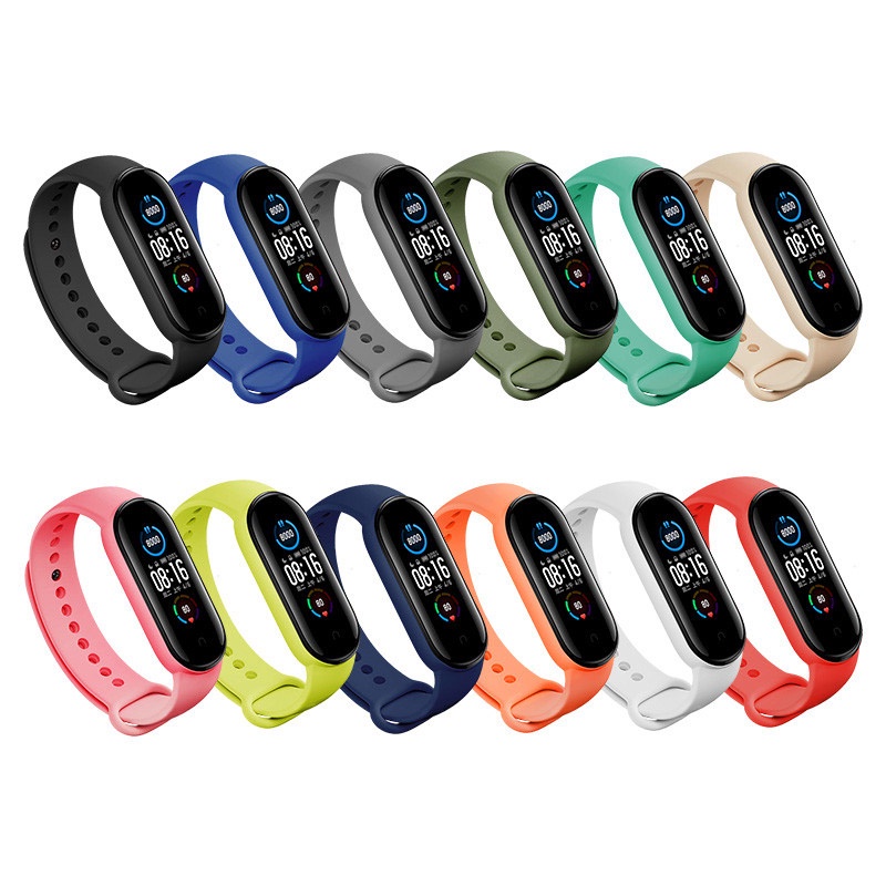สายนาฬิกาข้อมือซิลิโคน หลากสี แบบเปลี่ยน สําหรับ Xiaomi mi Band 5 6 miband5 miband6 mi band5 band6