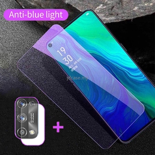 ฟิล์มกระจกนิรภัย กันรอยหน้าจอ และเลนส์กล้อง กันแสงสีฟ้า สําหรับ Realme 7i C11 C3 C17 7 6 5 3 2 X2 X50 Pro 5G C15 C12 XT 5i 6i 5s