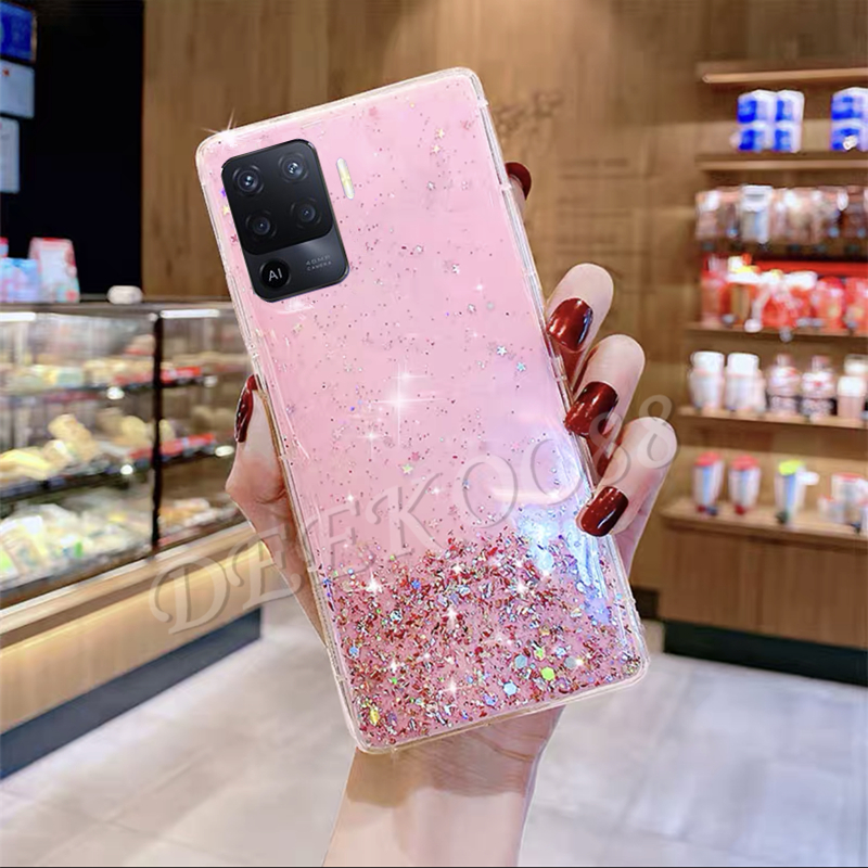 เคสโทรศัพท์ OPPO A94 A93 A73 A15S A15 A53 Phone Case Silicone Glitter Gel Transparent Clear Slim Soft Casing เคสซิลิโคน ออปโป้A94