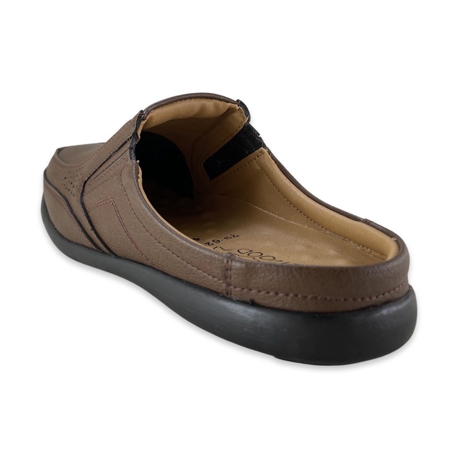 FREEWOOD OPEN HEEL CASUAL SHOES รองเท้าลำลองผู้ชาย หนังแท้ แบบเปิดส้น รุ่น 78-7721 สีดำ / สีน้ำตาล / สีเผือก