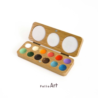 FOLIO ART : Folio art ECO Palette 12 colors จานสีน้ำขนาดพกพา 12 หลุมสี  Watercolor palette สำหรับใส่สี (899073)