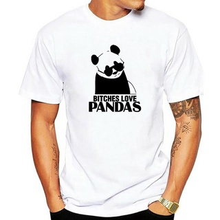 เสื้อยืดคอกลม แขนสั้น ผ้าฝ้าย พิมพ์ลาย Bitches Love Pandas สไตล์ฮิปฮอป สําหรับผู้ชาย ส่งฟรี ไซซ์ 6xl