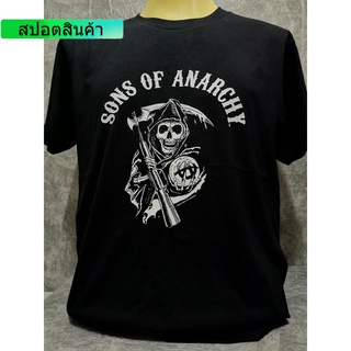 เสื้อวงนำเข้า Sons of Anarchy LOGO Biker Gangster Rocker Rock Metal Punk T-Shirt