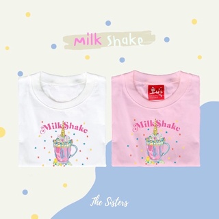 (TheSisters) เสื้อยืดคอกลมสกรีนลาย MILK SHAKE #เสื้อยืด #เสื้อลำลอง #KoreanStyle #Cotton