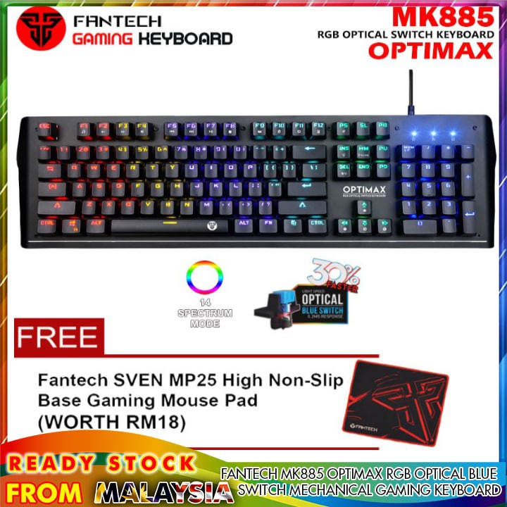 Fantech MK885 OPTIMAX RGB Optical Blue Switch คีย์บอร์ดเกมกล