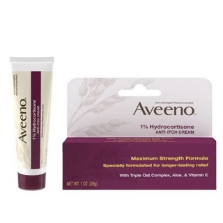 [พร้อมส่ง]🇺🇸Aveeno Active Naturals 1% Hydrocortisone Anti-Itch Cream ครีมทาแก้คัน ผดผื่น ผื่นแพ้