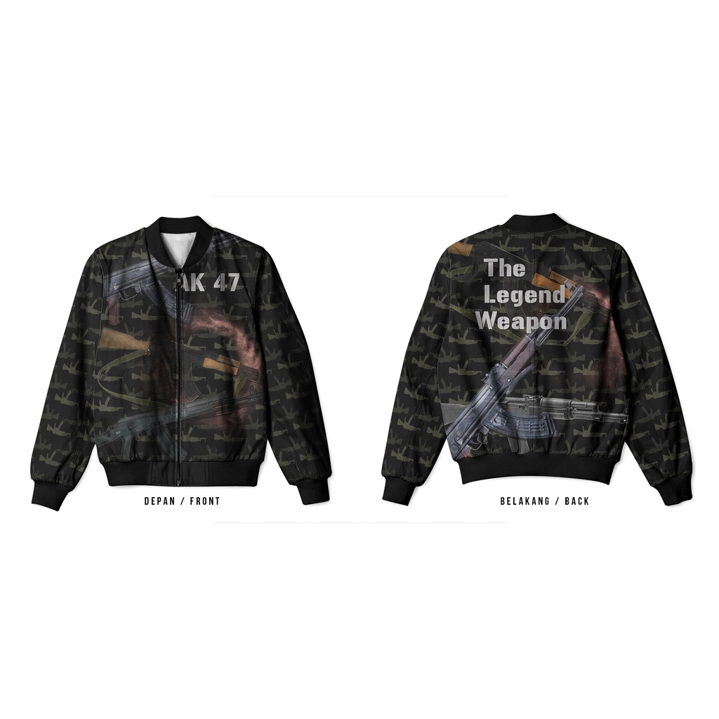 Tinishop - AK47 Bomber Jacket / AK47 Weapon Design Bomber Jacket FullPrint