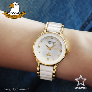 GRAND EAGLE นาฬิกาข้อมือผู้หญิง สายสแตนเลส รุ่น AE066L - Gold/ White