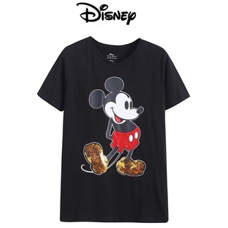 เสื้อยืดใหม่เสื้อยืดลาย Mickey Mouse ปักเลื่อม 🍂งาน✨Disneyแท้💯%(TS124)รหัสเต็ม S-3XL