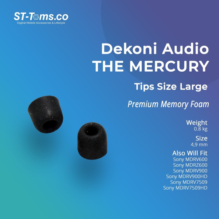 Dekoni AUDIO BULLETZ THE MERCURY PREMIUM MEMORY FOAM TIPS SIZE LARGE