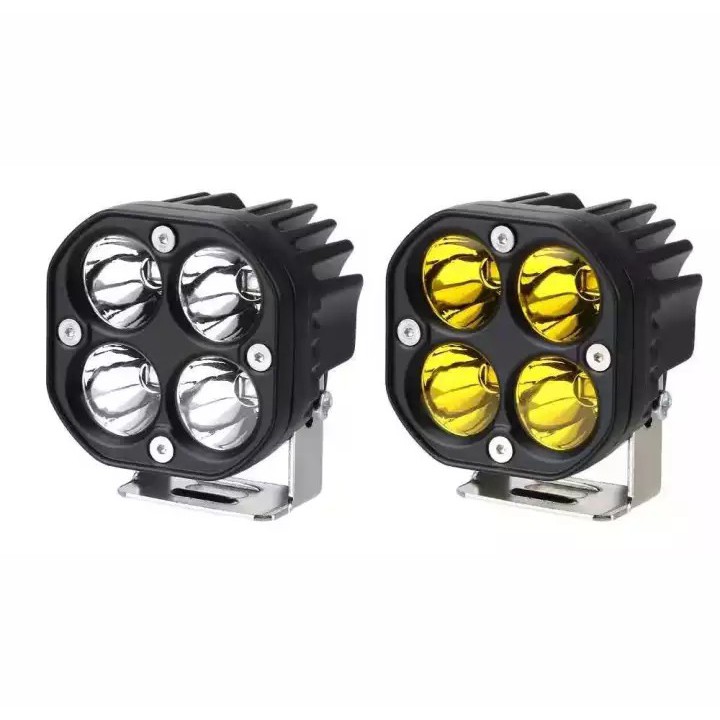 FS (1ชิ้น) สว่างตาเเตก! 40W วัตต์ ไฟสปอร์ตไลท์รถยนต์ 4LED ไฟหน้ารถ SPOT BEAM US ไฟช่วยตัดหมอก12V-85V