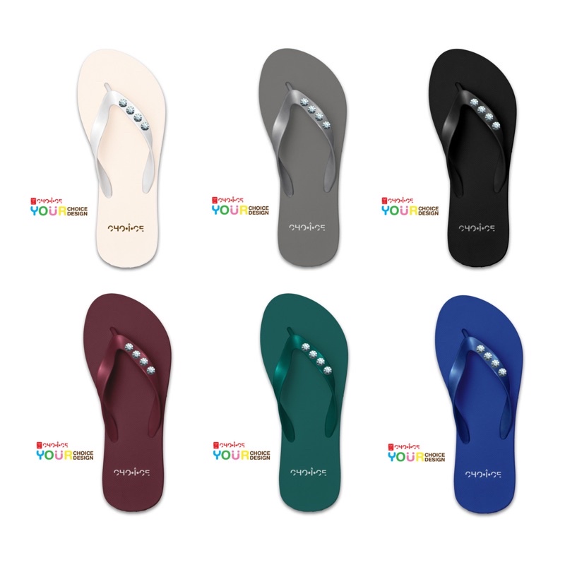 Signature รองเท้าแตะหูหนีบ CHO-I-CE หนีบ​ประดับเพชร8