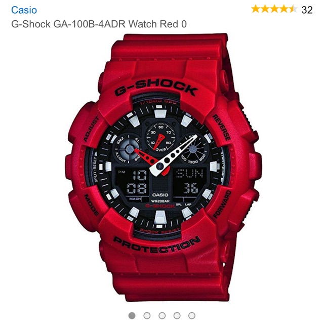 g shock wr20bar สีแดง ของแท้ มือสอง สภาพ 99%