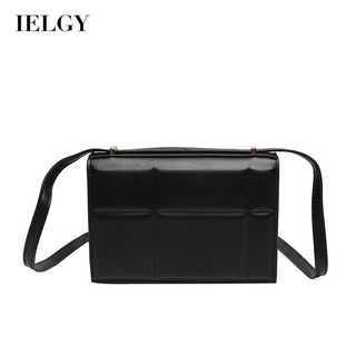 IELGY womens simple plaid solid color messenger small square bag