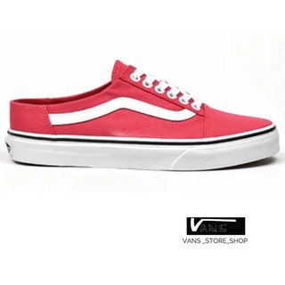 VANS OLD SKOOL MULE CLARET RED TRUE WHITE SNEAKERS สินค้ามีประกันแท้