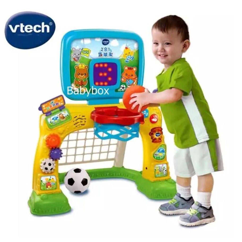 โกลบอลพร้อมลูกบอลและแป้นชู้ทบาสสำหรับเด็ก Vtech Smart Shots Sports Center แป้นบาส ของเล่นเด็กเสริมทั