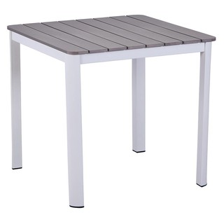 Chair table PATIO TABLE SPRING ARTEMIS 80CM PLASTIC WOOD WHITE/GREY Outdoor furniture Garden decoration accessories โต๊ะ