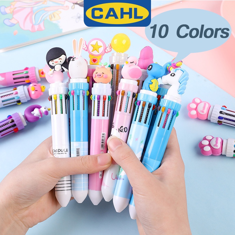 ปากกาลูกลื่น ซิลิโคน ลายการ์ตูนยูนิคอร์นน่ารัก 10 สี สําหรับสํานักงาน โรงเรียน 1 ชิ้น