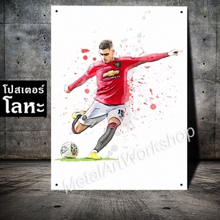 โปสเตอร์โลหะ อันเดรส เปย์เรร่า แมนเชสเตอร์ ยูไนเต็ด Andreas Pereira Manchester United ภาพวาดสกรีนป้ายเหล็ก รูปภาพ แมนยู