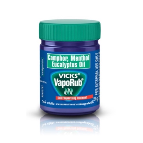 Vicks VapoRub วิคส์ วาเปอรับ (วิค วาโปรับ) ยาทาระเหยบรรเทาอาการคัดจมูก 1 ตลับ ขนาด 25 กรัม / 50 กรัม