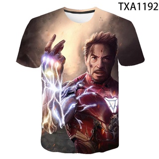 เสื้อยืดแขนสั้นลําลอง พิมพ์ลาย Marvel Streetwear 3D แฟชั่นฤดูร้อน สําหรับผู้ชาย และผู้หญิง 2022