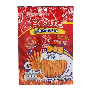 เบนโตะหมึกเส้นปรุงรสชุบน้ำจิ้มรสฮอตชิลลี่ 24กรัม Bento Squid Snack, Hot Chili Flavored Sauce Flavored 24g.