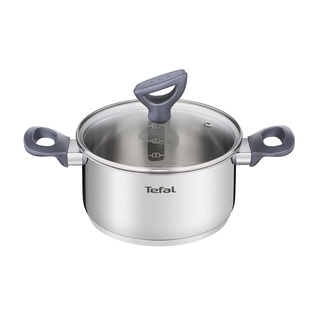 Homehapp หม้อสองหูสเตนเลส 20 ซม. พร้อมฝาแก้ว Daily Cook TEFAL รุ่น G7124474 ขนาด 21.6 x 34.4 x 11 ซม. สีเงิน