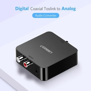 UGREEN ตัวแปลงช่องต่อ Optical DAC ส่งสัญญาณ Digital (ดิจิทัล) Coaxial เป็น Analog (อนาล็อก) 2RCA RCA L/R และ AUX 3.5mm