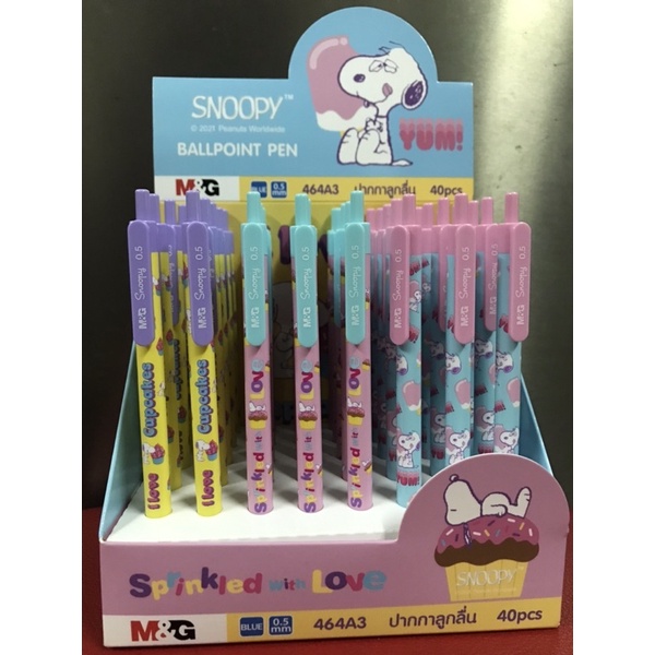 M&G ปากกาลูกลื่น ลาย Snoopy ชุดลายใหม่ หัว 0.5 หมึกน้ำเงิน