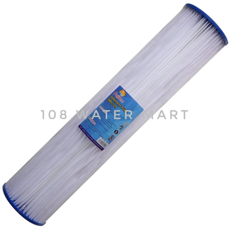 ไส้กรองน้ำFujitec แบบจีบ ไส้จีบ บิ๊กบลู 20 นิ้ว Big Blue เส้นผ่าศูนย์กลางไส้กรองประมาณ 4.5 นิ้ว