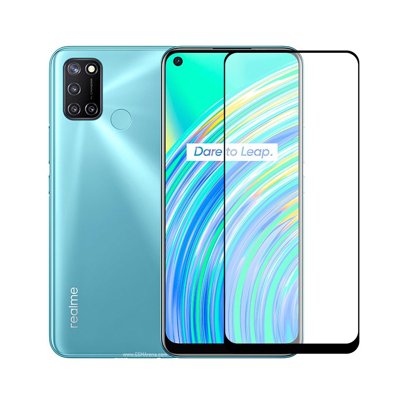 CASE888 กระจกนิรภัย 5D 6D 9D 21D Realme C17 Full Coverage Ultra HD - สีดํา