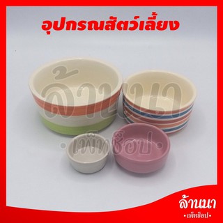 ถ้วยเซรามิกคละสี สำหรับใส่นม น้ำและอาหารสัตว์เล็ก ชูการ์ ถ้วยใหญ่