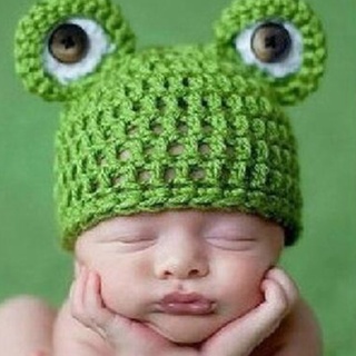 Some หมวกแฮนด์เมดลายการ์ตูนกบน่ารักสําหรับเด็กทารกแรกเกิดพร็อพถ่ายภาพ