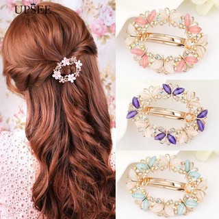 * หญิงผีเสื้อ Rhinestone ใบกระโปรง Barrette