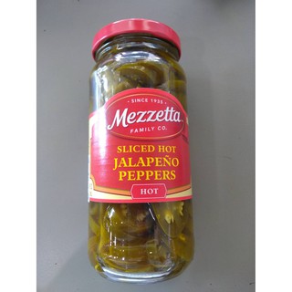 Mezzetta Dell Sliced  Hot  Banana Peppers Rings พริก หยวก หั่นดอง ในน้ำส้มสายชู  เมซเซตต้า 473 กรัม ราคาพิเศษ