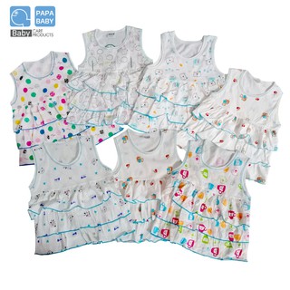 PAPA BABY เสื้อกล้ามระบายเด็กหญิง เสื้อกล้ามเด็กหญิง คละลาย มีเฉพาะเสื้อ ทำจากCotton100% ไซส์ 18Mและ24M รุ่นCHO-S065