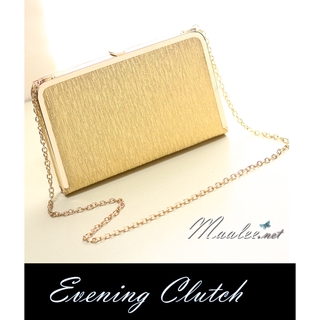 พร้อมส่ง Evening Clutch กระเป๋าออกงาน สีทอง ทรงสีเหลี่ยม พร้อมสายสะพาย ขนาด L