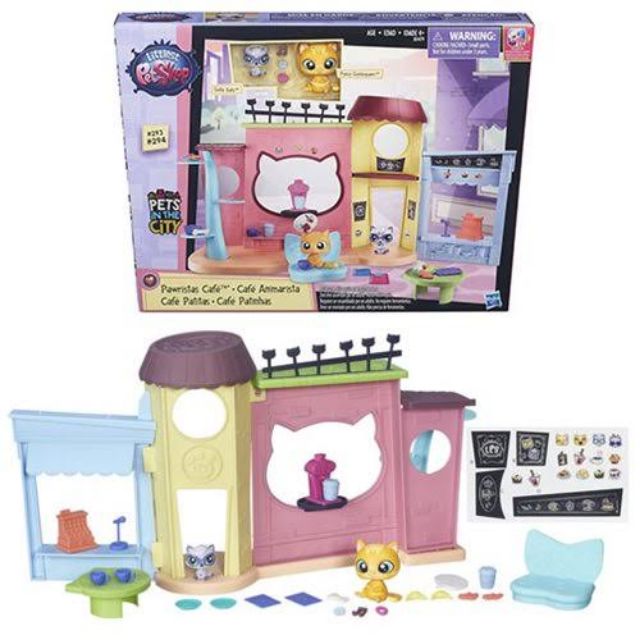 Littlest Pet Shop Pawristas Café LPS ของแท้ Fuzzy Gumbopaws & Golly Gatz Series 1