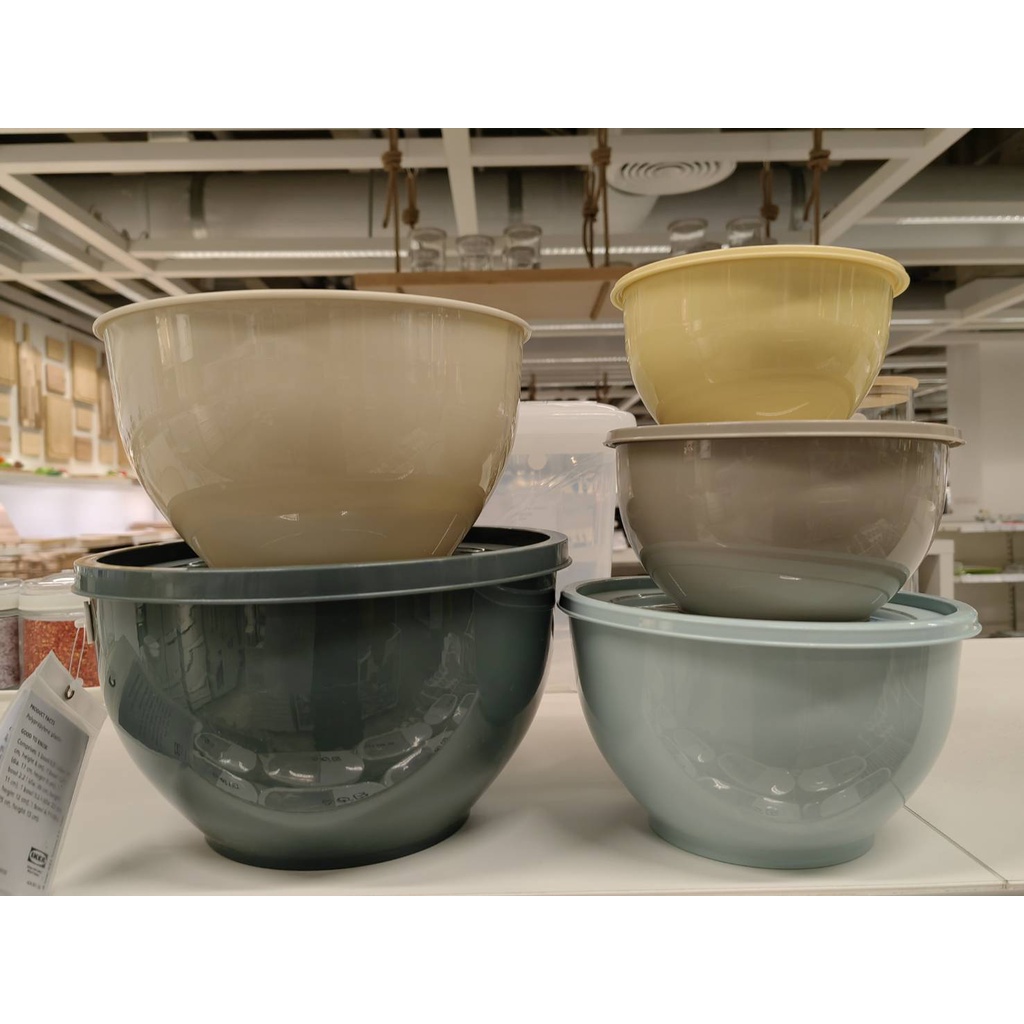 IKEA GARNITYREN ชามมีฝาปิด 5 ใบ (คละสี)