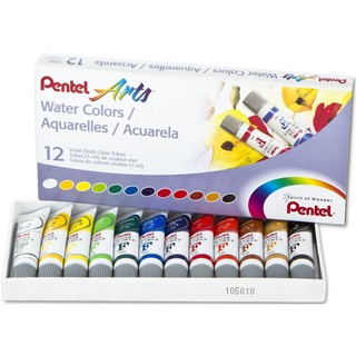 Pentel Water Colours WFRS-12 สีน้ำ เพนเทล : 12 สี ปริมาตรหลอดละ 5ml