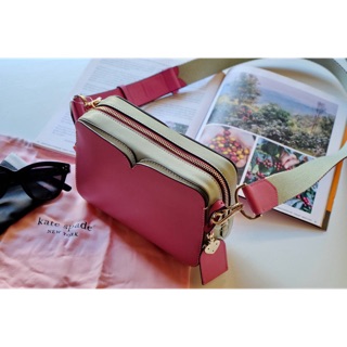 งานช็อป มีถุงผ้า  Kate Spade candid medium camera bag style # pxrua488 •Size : 6"h x 8"w x 2.75"d •สายสะพาย 22"