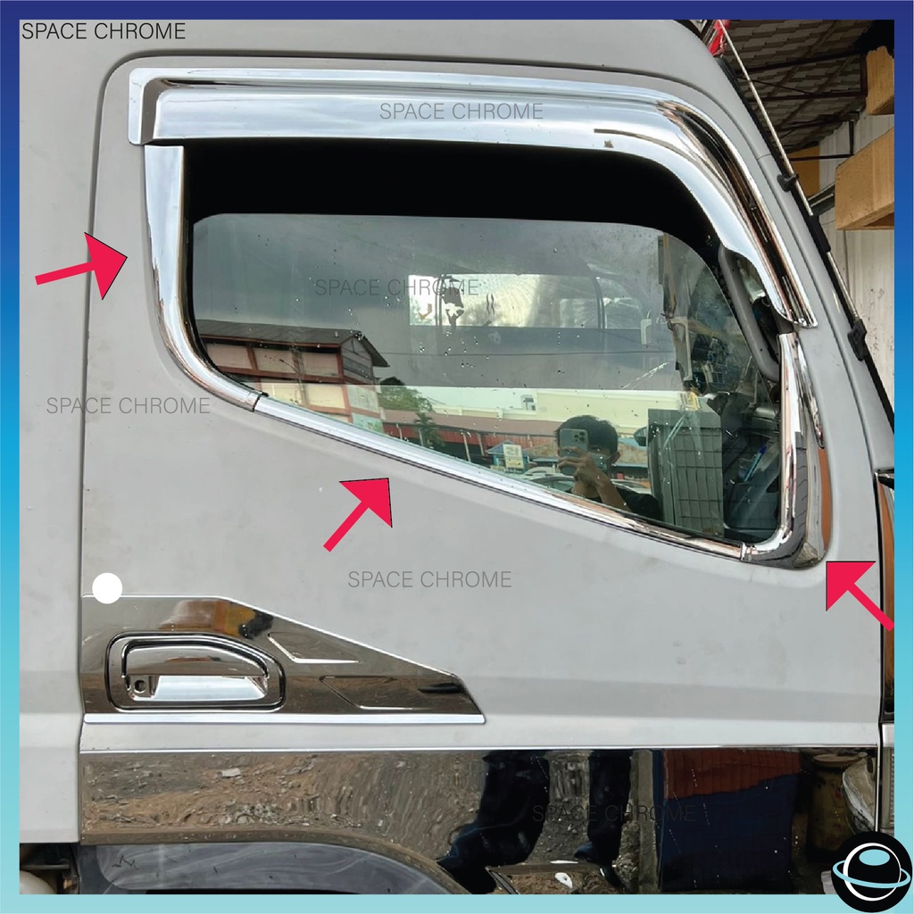 Fuso FE 83 85 Chrome Window Garnish ,ซับหน้าต่างโครเมียมชุดคุณภาพสูง fuso fe83 fe85 ซับใน tingkap kr