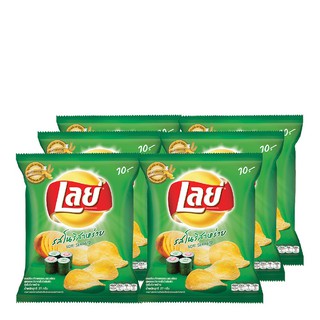 เลย์ มันฝรั่งทอดกรอบ แผ่นเรียบ รสโนริสาหร่าย 27 กรัม x 6  Lays Crispy Smooth Potato Chips Nori Seaweed Flavor 27gx6