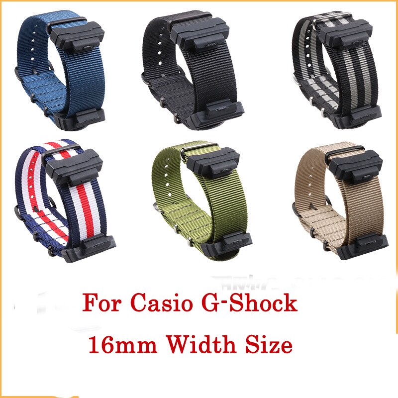 อะแดปเตอร์สายนาฬิกาข้อมือไนล่อน 16 มม. สําหรับ G SHOCK GA100 GA200 GLX5600 G5600e DW5600 5610 DW6900 G8900 GLS100